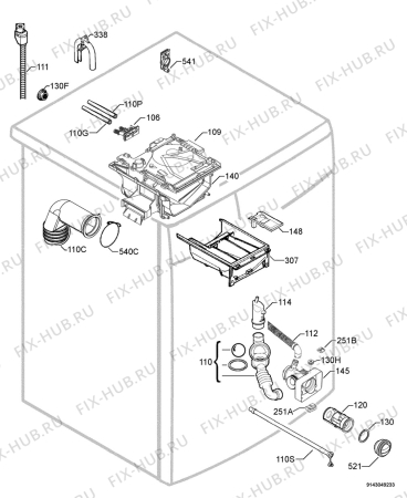 Взрыв-схема стиральной машины Electrolux EWF106210W - Схема узла Hydraulic System 272